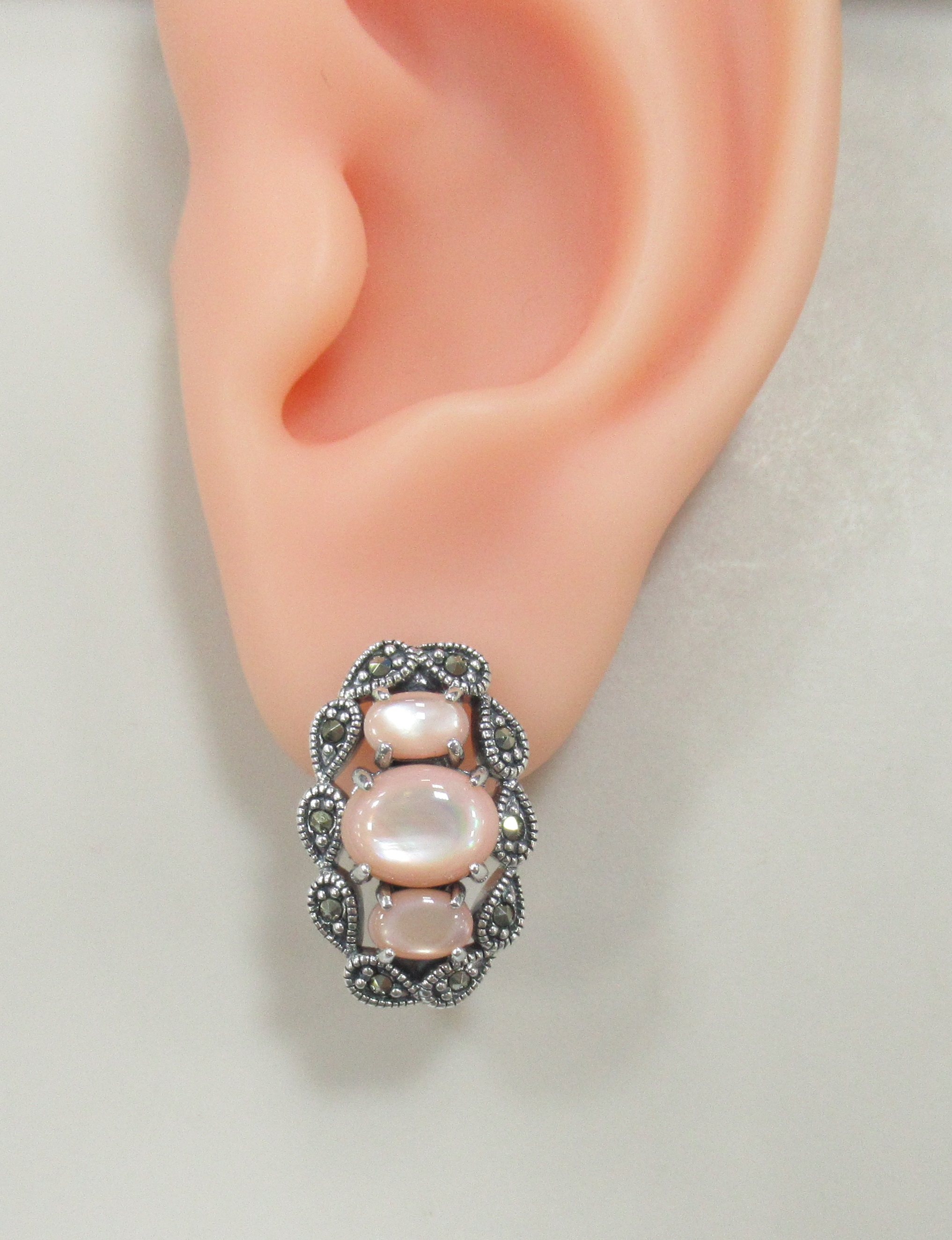 Серебряные серьги с перламутром